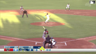 Yolfran Castillo singles on a soft ground ball to pitcher Yeri Perez. Angel Arredondo scores. Paulino Santana to 3rd. Hector Osorio to 2nd.