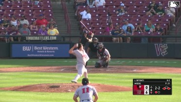 Eric Bitonti doubles (16) on a line drive to center fielder Pedro Pineda. Luis Peña scores. Braylon Payne to 3rd.