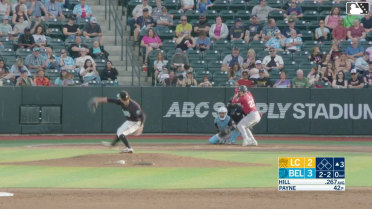 Luke Hill homers (10) on a fly ball to left field.