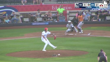 Euribiel Angeles out on a sacrifice fly to center fielder Jordan Lawlar. Casey Yamauchi scores.