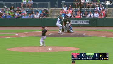 Brett Wisely singles on a sharp line drive to right fielder Héctor Rodríguez. Cal Conley scores.
