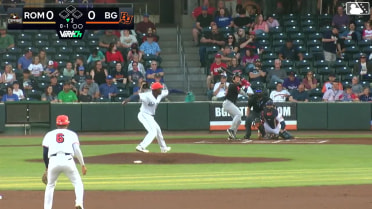 Owen Carey triples (1) on a sharp line drive to right fielder Tom Poole.