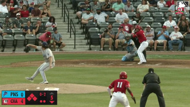 Johnny Ascanio doubles (2) on a line drive to right fielder Fenwick Trimble. Ryan McCrystal scores. Jay Allen II scores. Julio Carreras scores.