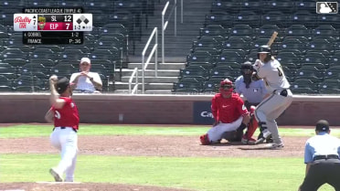 Ben Gobbel out on a sacrifice fly to right fielder Nick Solak. Christian Moore scores. Pablo Reyes to 2nd.