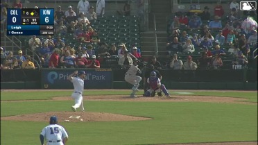 Angel Genao singles on a ground ball to second baseman James Triantos. Nolan Jones scores.