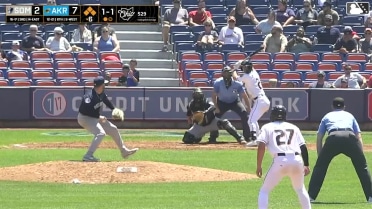 Alex Mooney out on a sacrifice fly to left fielder Jackson Castillo. Nolan Schubart scores.