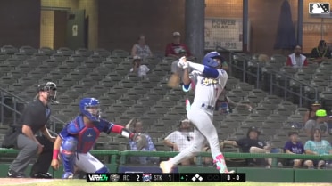 Kendall George hits his first professional home run