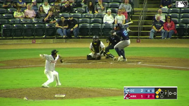 Luis Baez doubles (1) on a sharp line drive to left fielder Michael Arroyo. Pascanel Ferreras scores. Garret Guillemette scores.