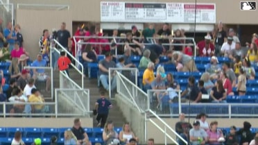 Luke Dickerson doubles (10) on a sharp line drive to left fielder Andrews Opata. Eli Willits scores.