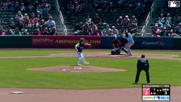 Rodolfo Durán singles on a ground ball to right fielder Charlie Condon. Mason McCoy scores. Jose Miranda to 2nd.