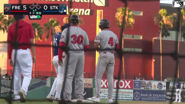 Luis Mendez homers (2) on a fly ball to right field.