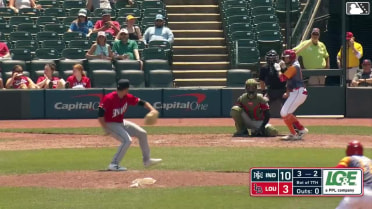 Garrett Hampson homers (1) on a fly ball to center field. Will Banfield scores.