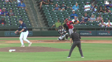 Deniel Ortiz out on a sacrifice fly to center fielder Tyler Whitaker. Rainiel Rodriguez scores. Throwing error by center fielder Tyler Whitaker.