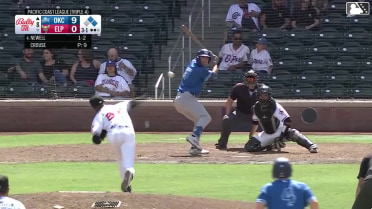 Chris Newell homers (3) on a line drive to center field. Zach Ehrhard scores. Alek Thomas scores.