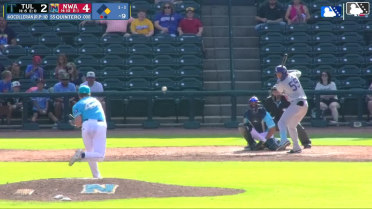 Eduardo Quintero homers on his first hit for Tulsa