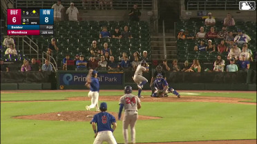 Carlos Mendoza homers (4) on a fly ball to right center field. Josh Rivera scores.