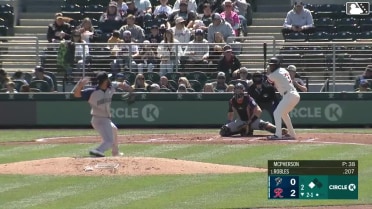 Victor Robles doubles (3) on a sharp fly ball to center fielder Daniel Johnson. Alejo Lopez scores.