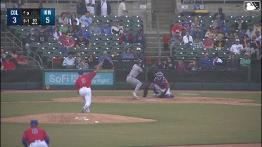 Milan Tolentino homers (1) on a fly ball to right field.