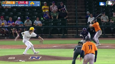 Bobby Boser singles on a sharp line drive to center fielder Carson Roccaforte. Leo De Vries scores. Luke Mann to 3rd. Clark Elliott to 2nd.