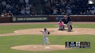 Cooper Johnson singles on a ground ball to center fielder Brock Jones. Gilberto Celestino scores.