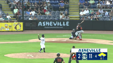 Colby Jones out on a sacrifice fly to left fielder DJ Newman. Dixon Williams scores.