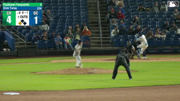 Erick Torres out on a sacrifice fly to center fielder Jacob McCombs. Luke Pelzer scores.