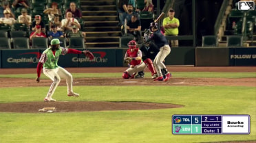 Max Burt triples (1) on a sharp fly ball to left fielder Blake Dunn.