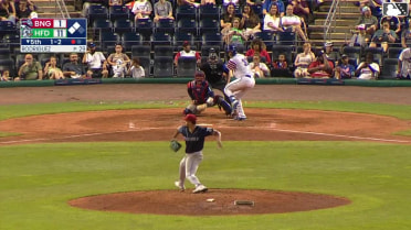 Skyler Messinger singles on a line drive to center fielder Luis Robert Jr. Dyan Jorge scores. Braylen Wimmer to 3rd.