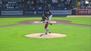 Nate Eaton homers (7) on a fly ball to left field.