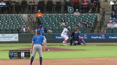 César Salazar homers (4) on a fly ball to right field.