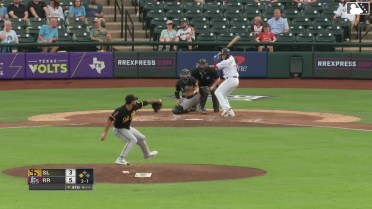 Diego Castillo singles on a soft ground ball to third baseman Denzer Guzman. Jonah Bride scores.