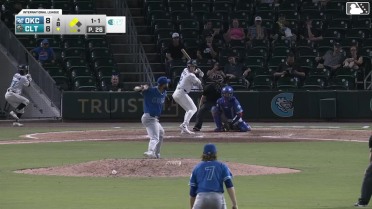 Andy Weber doubles (4) on a line drive to center fielder Zach Ehrhard. Dru Baker scores. Mario Camilletti scores.