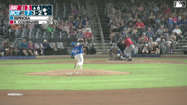 Jose Colmenares singles on a line drive to right fielder Eddie Micheletti Jr. James Taussig scores.