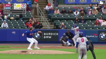 Willie MacIver out on a sacrifice fly to left fielder Ryan Clifford. RJ Schreck scores.
