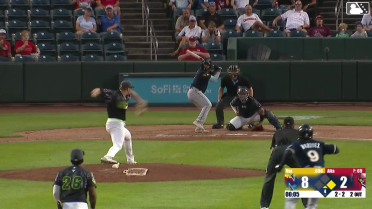 Javi Vaz doubles (2) on a sharp ground ball to left fielder Josiah Ragsdale. Daniel Vazquez scores.