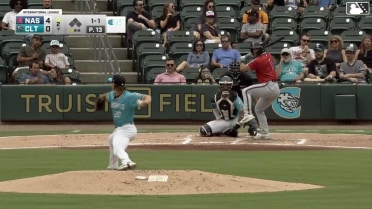 Ethan Murray homers (1) on a fly ball to left center field.