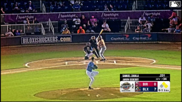 Jose Colmenares doubles (4) on a line drive to left fielder Josh Adamczewski. Jorge Corona scores. Samuel Zavala scores.