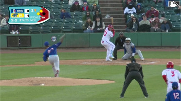 Luke Davis doubles (1) on a sharp fly ball to left fielder John Bay. Jose Colmenares scores. Devin Saltiban scores.