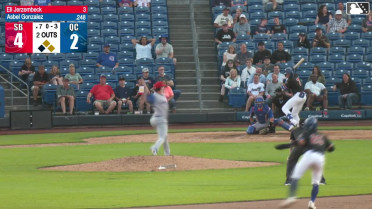 Asbel Gonzalez singles on a line drive to center fielder Josiah Hartshorn. Diego Guzman scores. Nolan Sailors to 2nd.