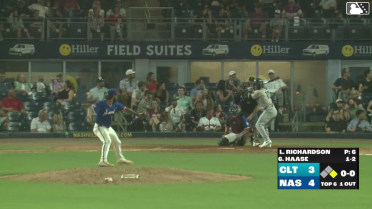 Eric Haase homers (1) on a fly ball to right field. Tim Elko scores.