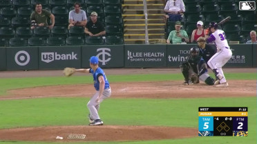 Jackson Lovich strikes out swinging and Luis Durango caught stealing 3rd, catcher Ryan Sprock to third baseman Henry Kusiak to catcher Ryan Sprock.