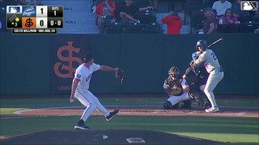 Easton Shelton homers (30) on a fly ball to left center field. Aidan West scores.