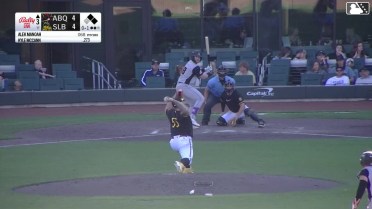 Kyle McCann singles on a line drive to left fielder Christian Moore. Vimael Machín scores. Cole Carrigg to 3rd.