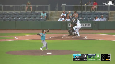 Jordan Groshans homers (1) on a fly ball to right center field.
