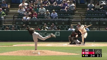 Keaton Winn collects his sixth strikeout of the game