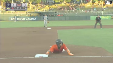 Jake Holton singles on a ground ball to right fielder Rhylan Thomas. Christian Koss scores. Grant McCray to 3rd.