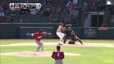 Jimmy Crooks homers (10) on a fly ball to center field.