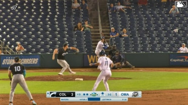 Drew Waters doubles (16) on a sharp fly ball to center fielder Joe Lampe. Luca Tresh scores.