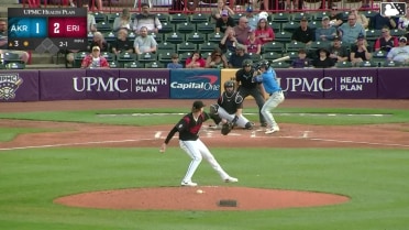 Luke Hill homers (1) on a fly ball to right field.