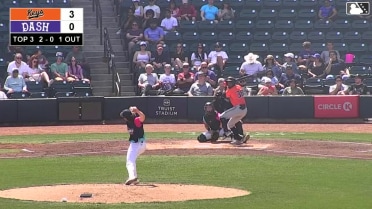 Leandro Arias singles on a ground ball to center fielder George Wolkow. RJ Austin scores. Maikol Hernández to 2nd.